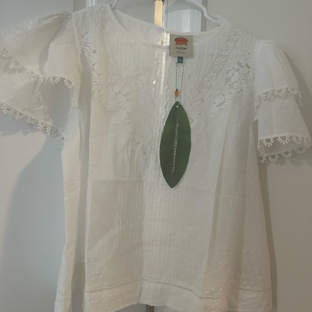 Farm Rio Off-White Ruffle Blouse